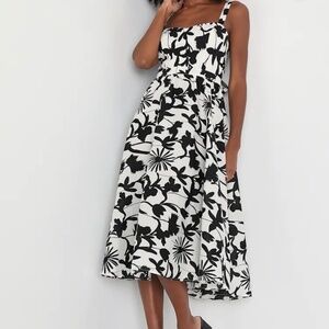 Lulus Black and White Floral Dress